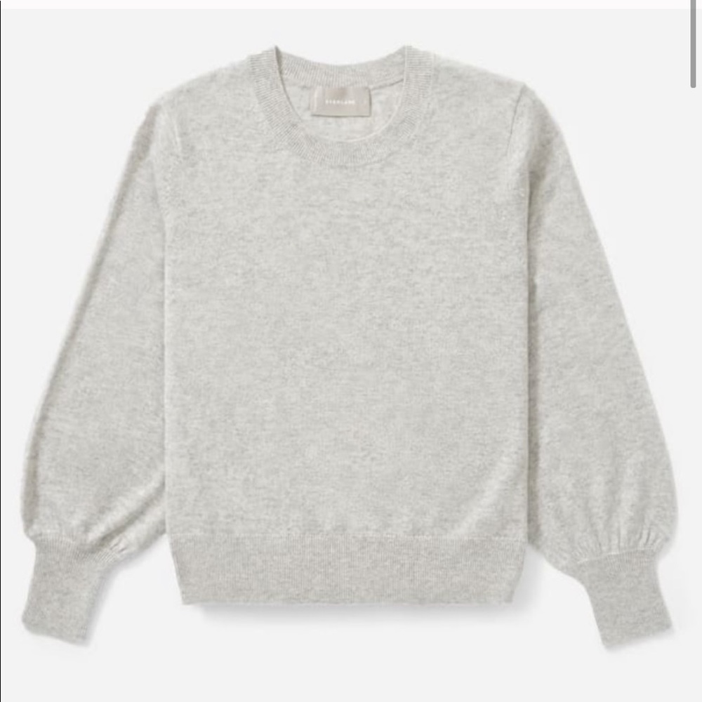 NEW • Everlane • Lantern Cashmere Sweater Gray XS - Picture 3 of 6